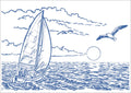 20035011 - Prägekarte "Segelboot"