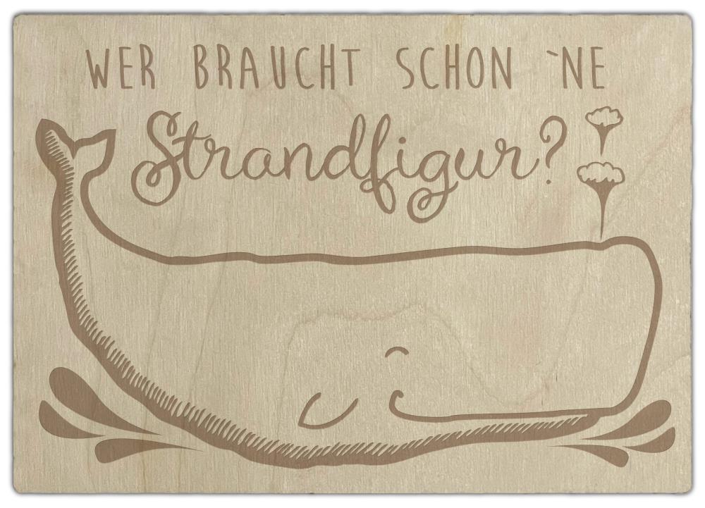 23001003 - Holzpostkarte "Strandfigur"
