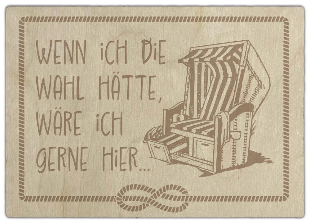 23001004 - Holzpostkarte "Strandkorb"