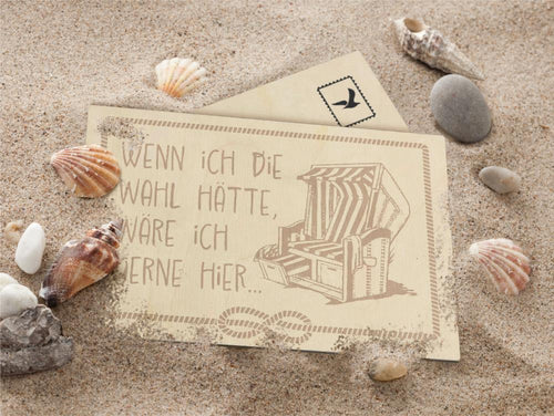 23001004 - Holzpostkarte "Strandkorb"