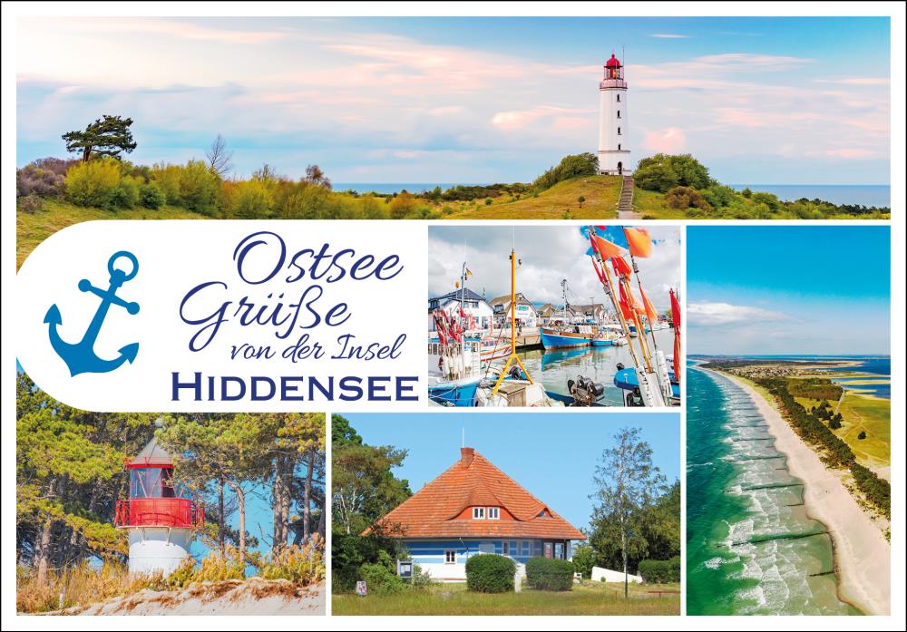 25011137 - Postkarte Ostsee Grüße "Hiddensee" Vielmotiv