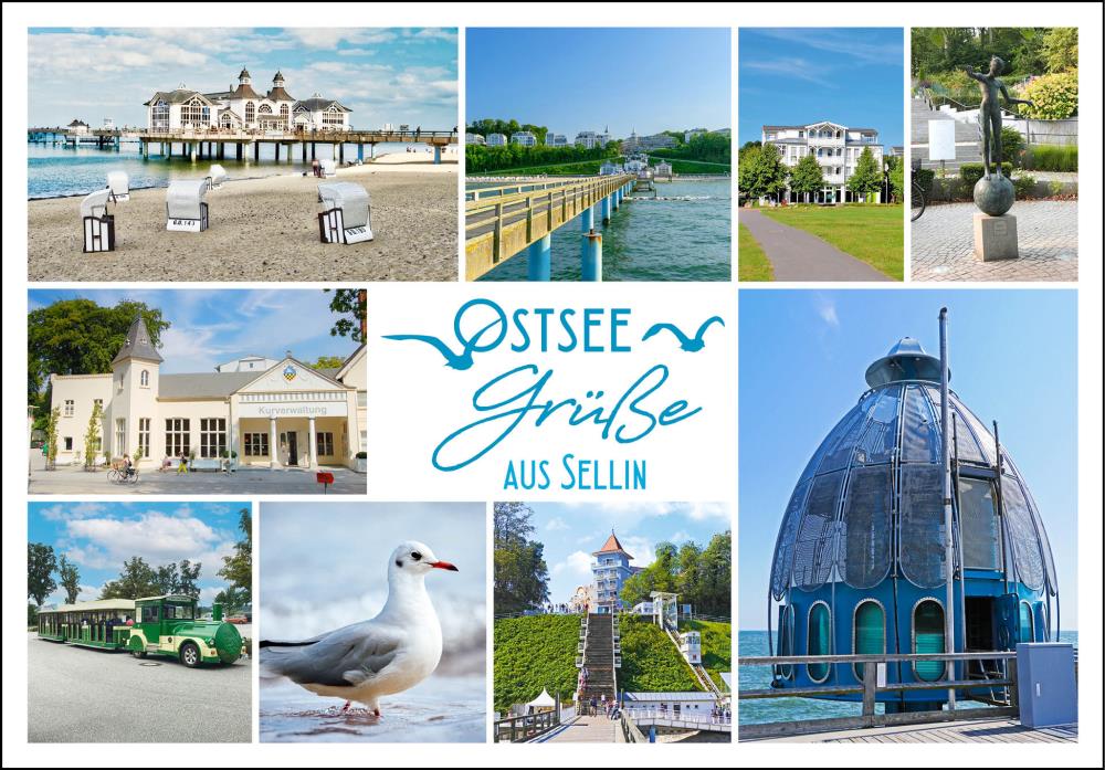 25011145 - Postkarte Ostsee Grüße "Sellin" Vielmotiv
