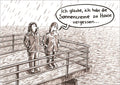 25027025 - Postkarte Küsten Cartoons "Sonnencreme vergessen"