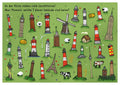25027037 - Postkarte Küsten Cartoons "Wimmelbild-Leuchttürme"