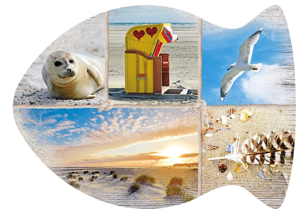 25031028 - Formpostkarte Fisch Vielmotiv