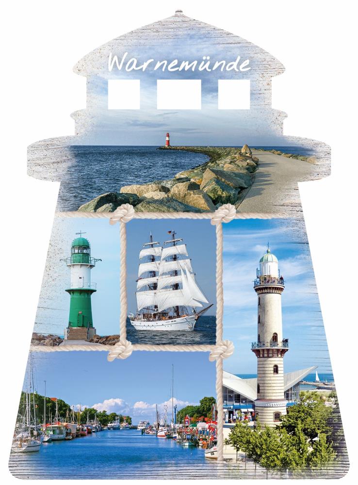 25032536 - Formpostkarte Warnemünde Leuchtturm Vielmotiv