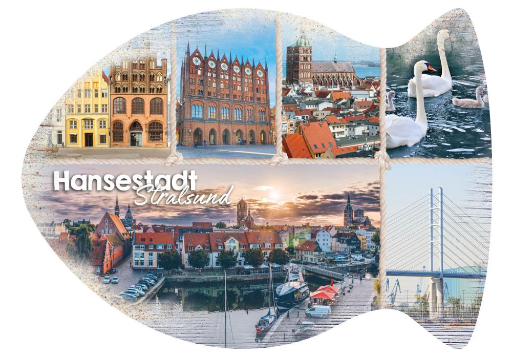 25032543 - Formpostkarte Stralsund Fisch Vielmotiv