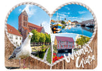 25033507 - Formpostkarte Herz „Wismar“ Vielmotiv