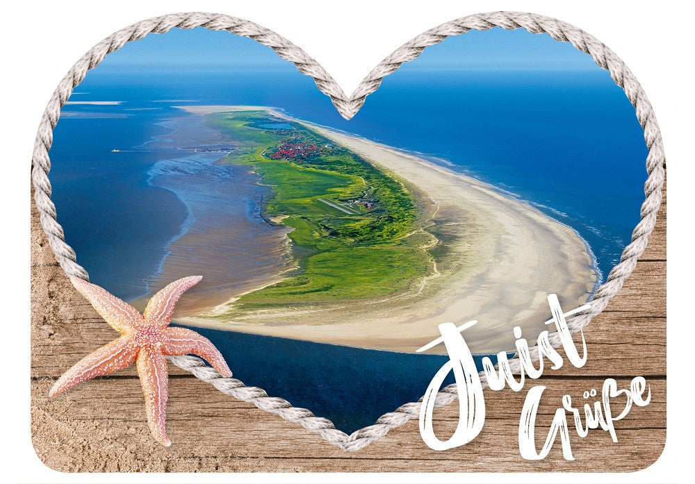 25033704 - Formpostkarte Herz Juist Grüße"