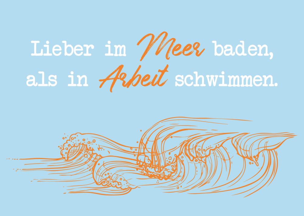 25034001 - Postkarte Küsten Colour  "Lieber im Meer baden,..."