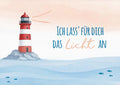 25035007 - Postkarte Aquarell blau "Leuchtturm"