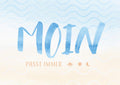 25035009 - Postkarte Aquarell blau "Moin"