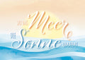 25035010 - Postkarte Aquarell blau "Sonne"