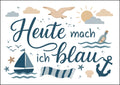 25035203 - Postkarte Küsten Icons "heute blau"