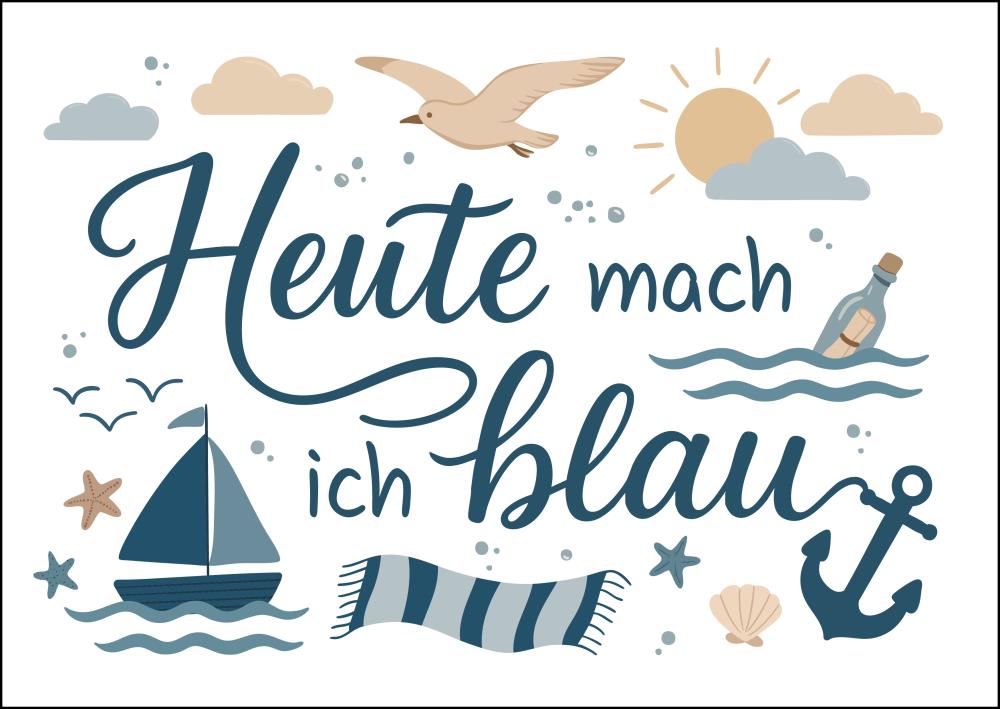 25035203 - Postkarte Küsten Icons "heute blau"