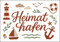 25035205 - Postkarte Küsten Icons "Heimathafen"