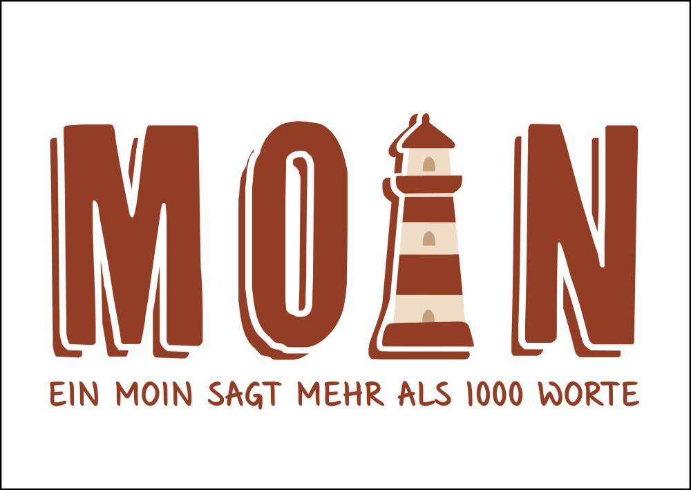 25035208 - Postkarte Küsten Icons "Moin rot"