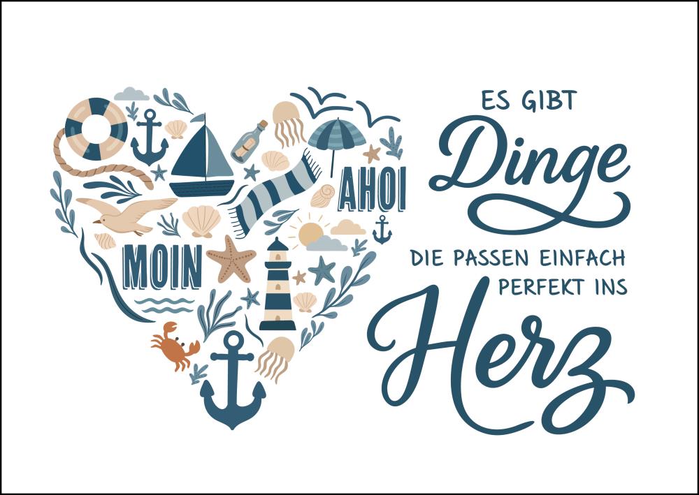 25035209 - Postkarte Küsten Icons "Herz"
