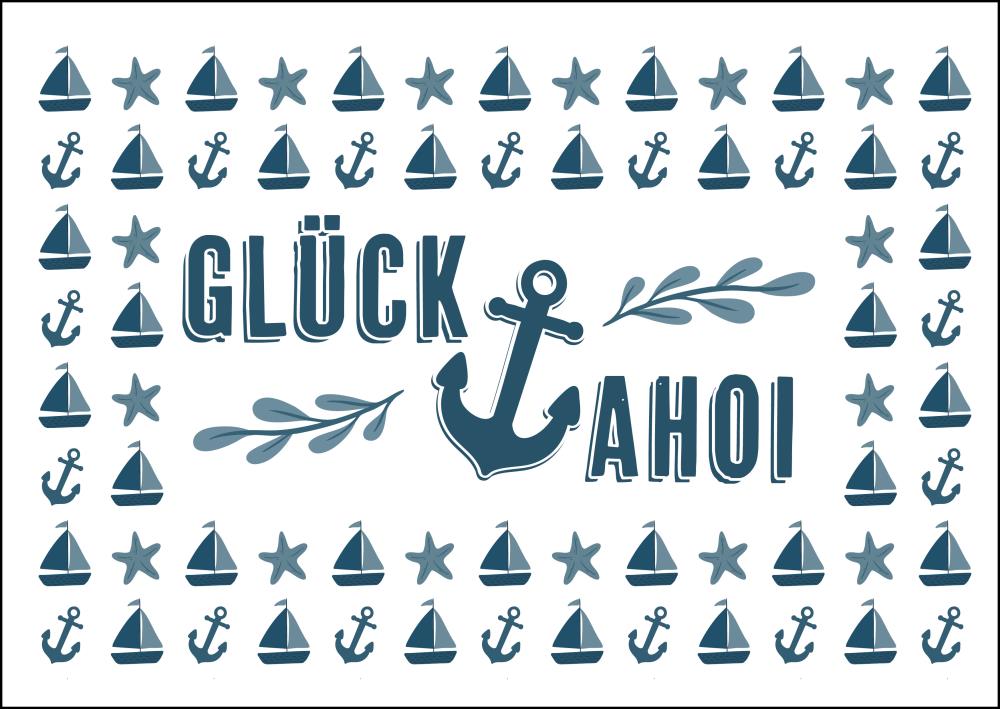 25035210 - Postkarte Küsten Icons "Glück"