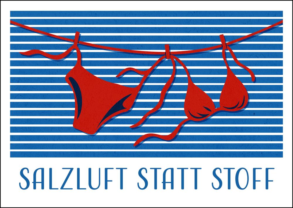 25035302 - Postkarte Streifen "Bikini"