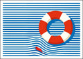 25035305 - Postkarte Streifen "Rettungsring"