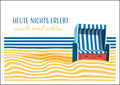 25035308 - Postkarte Streifen "Strandkorb"