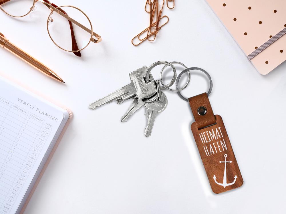 51008002 - Schlüsselanhänger Holz "Heimathafen"