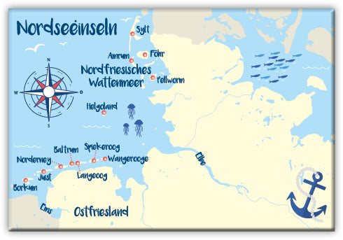 51055014 - Magnet Standard matt - "Nordseeinseln"