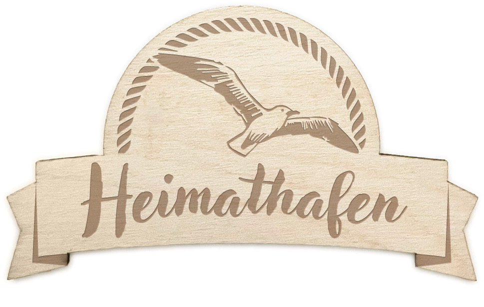 51057001 - Holzmagnet halbrund "Heimathafen"