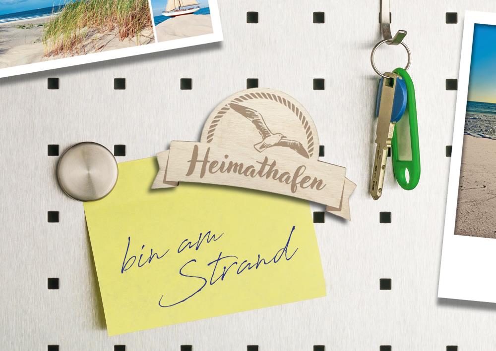 51057001 - Holzmagnet halbrund "Heimathafen"