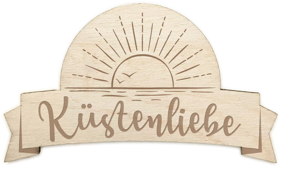 51057003 - Holzmagnet halbrund "Küstenliebe"