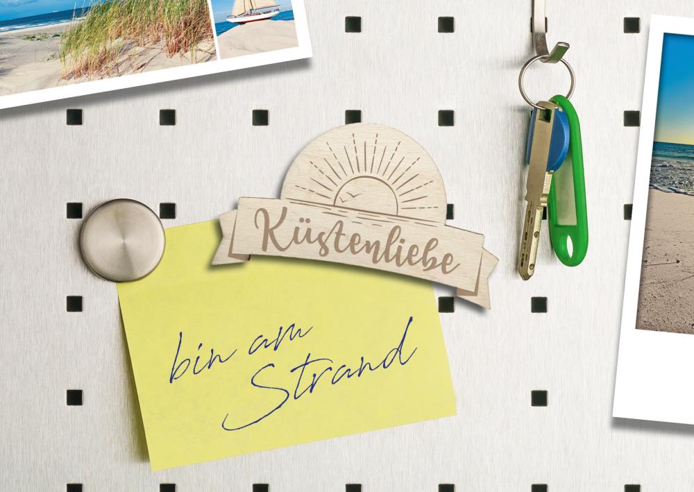 51057003 - Holzmagnet halbrund "Küstenliebe"