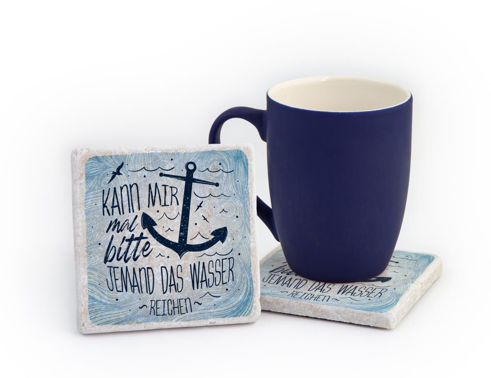 600017 - Untersetzer Marmor "... Wasser reichen."