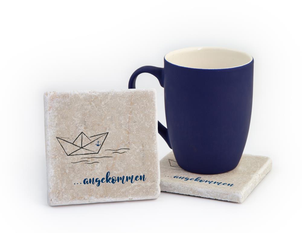 600033 - Untersetzer Marmor "Angekommen"