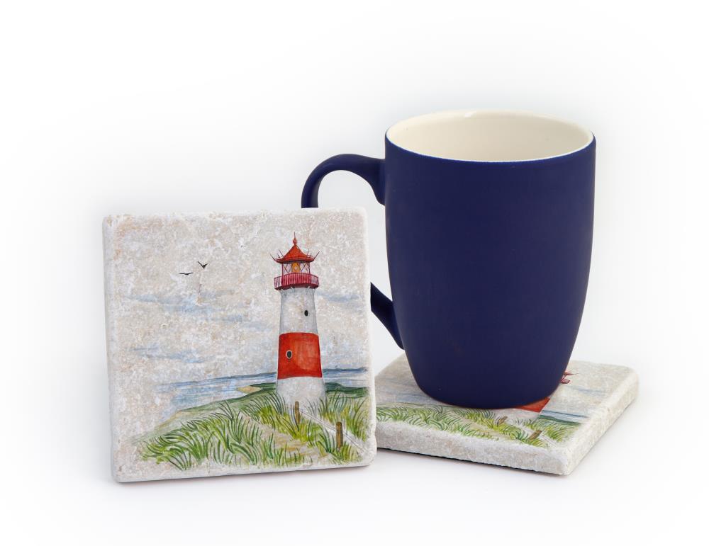 600034 - Untersetzer Marmor "Leuchtturm"