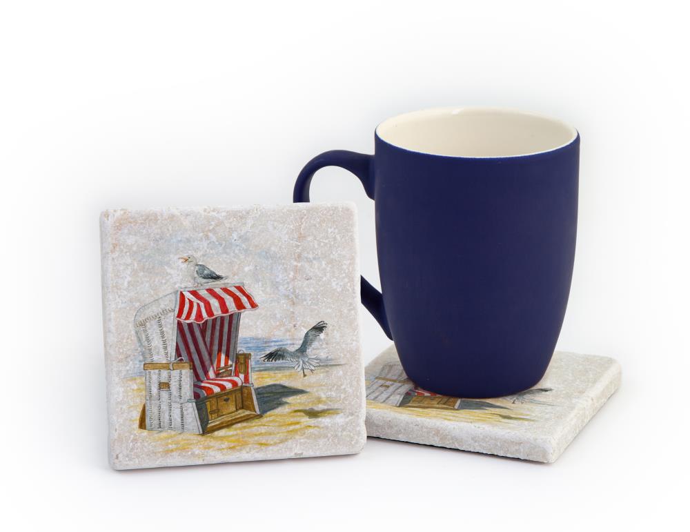 600035 - Untersetzer Marmor "Strandkorb"