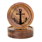 610001 - Untersetzer Holz rund "Anker"