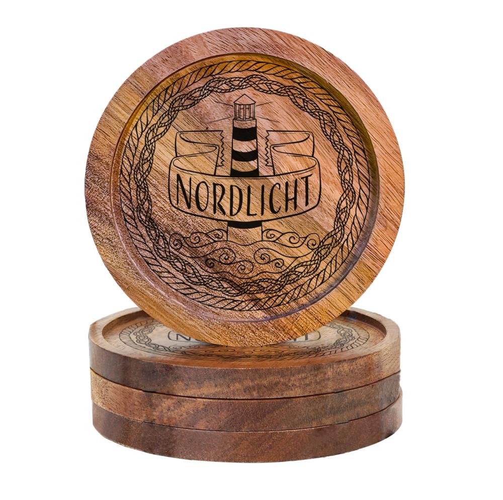 610002 - Untersetzer Holz rund "Nordlicht"