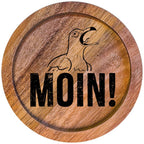 610003 - Untersetzer Holz rund "Moin"