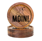 610003 - Untersetzer Holz rund "Moin"