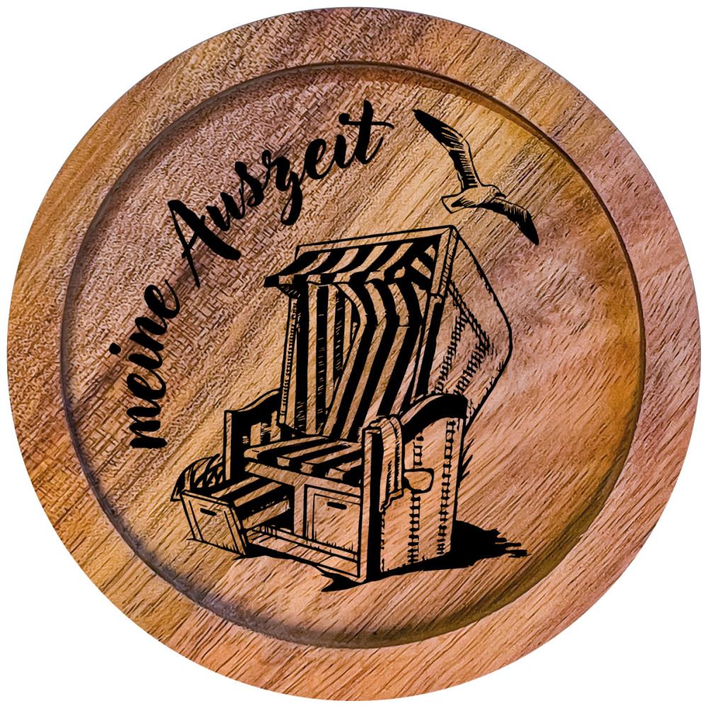 610005 - Untersetzer Holz rund "Meine Auszeit"