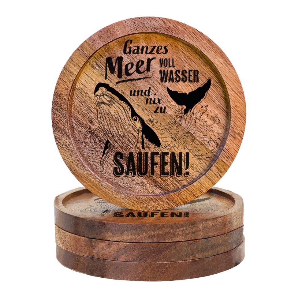 610006 - Untersetzer Holz rund "Ganzes Meer voller Wasser..."