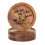 610008 - Untersetzer Holz rund "Lass uns ans Meer fahren"