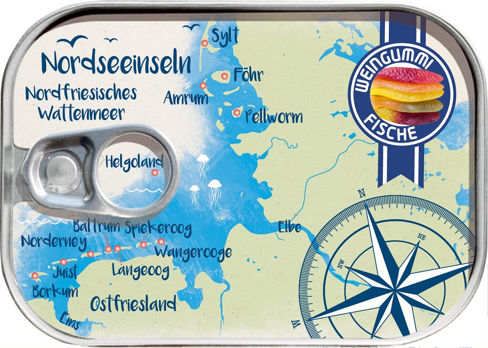 72008017 - Weingummifische in Dose "Nordseeinseln"
