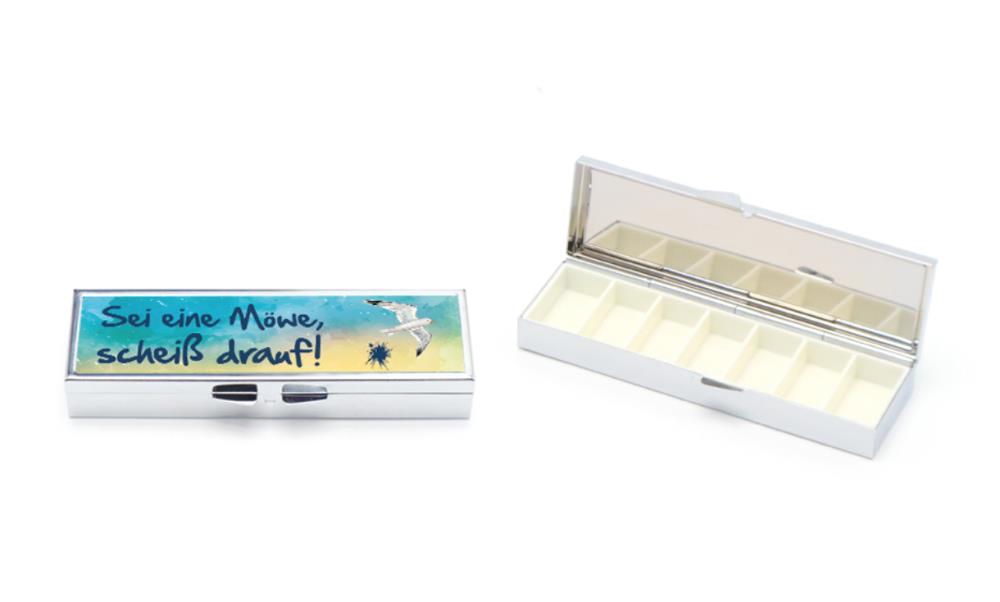 73005001 - 7-Tage Pillendose „Sei eine Möwe, scheiß drauf“
