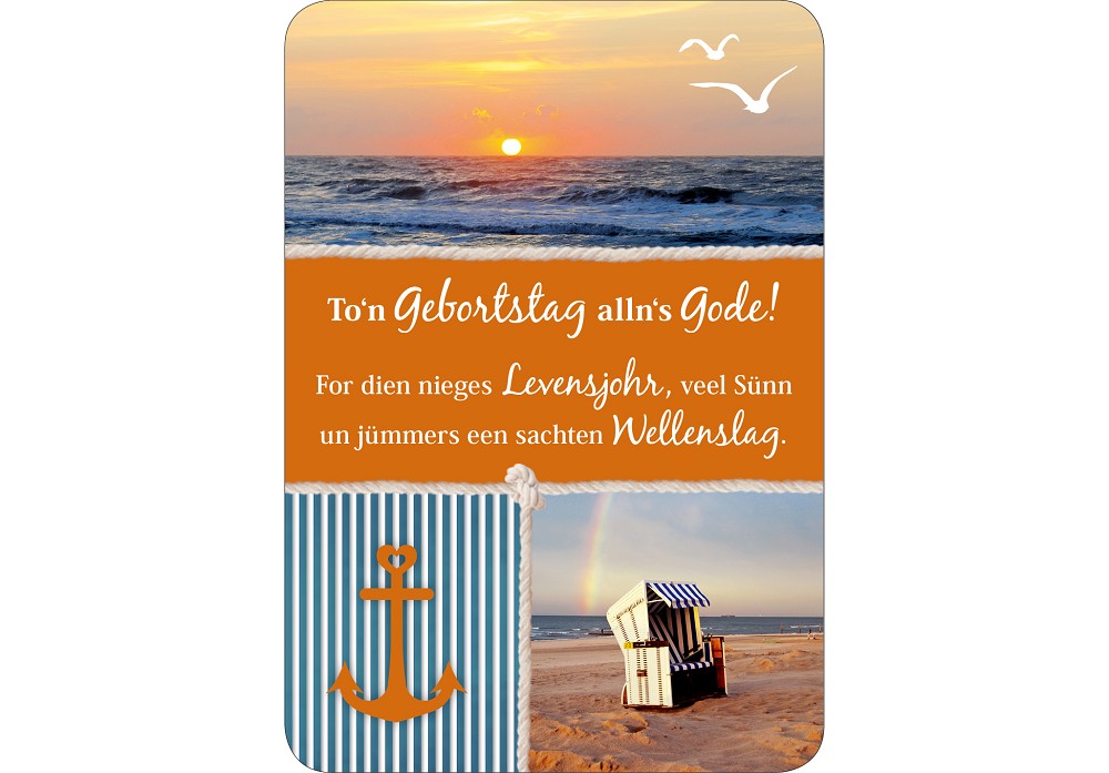 DK-KUE044 - Doppelkarte "To´n Gebortstag alln´s Gode ..."