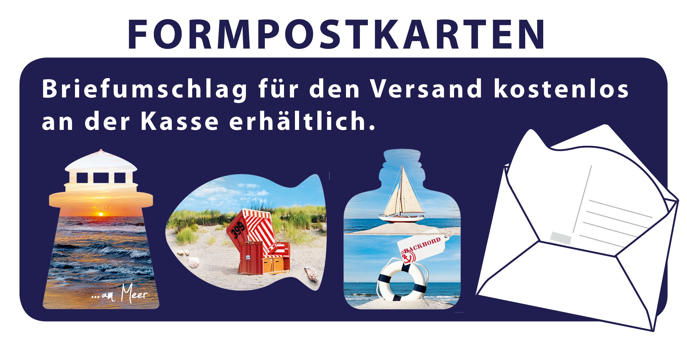 25033508 - Formpostkarte Herz Darß Vielmotiv