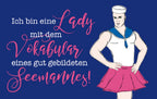 KLM1753 - KLM Acrylglasmagnet "typisch Norden"  „Lady mit dem Vokabula
