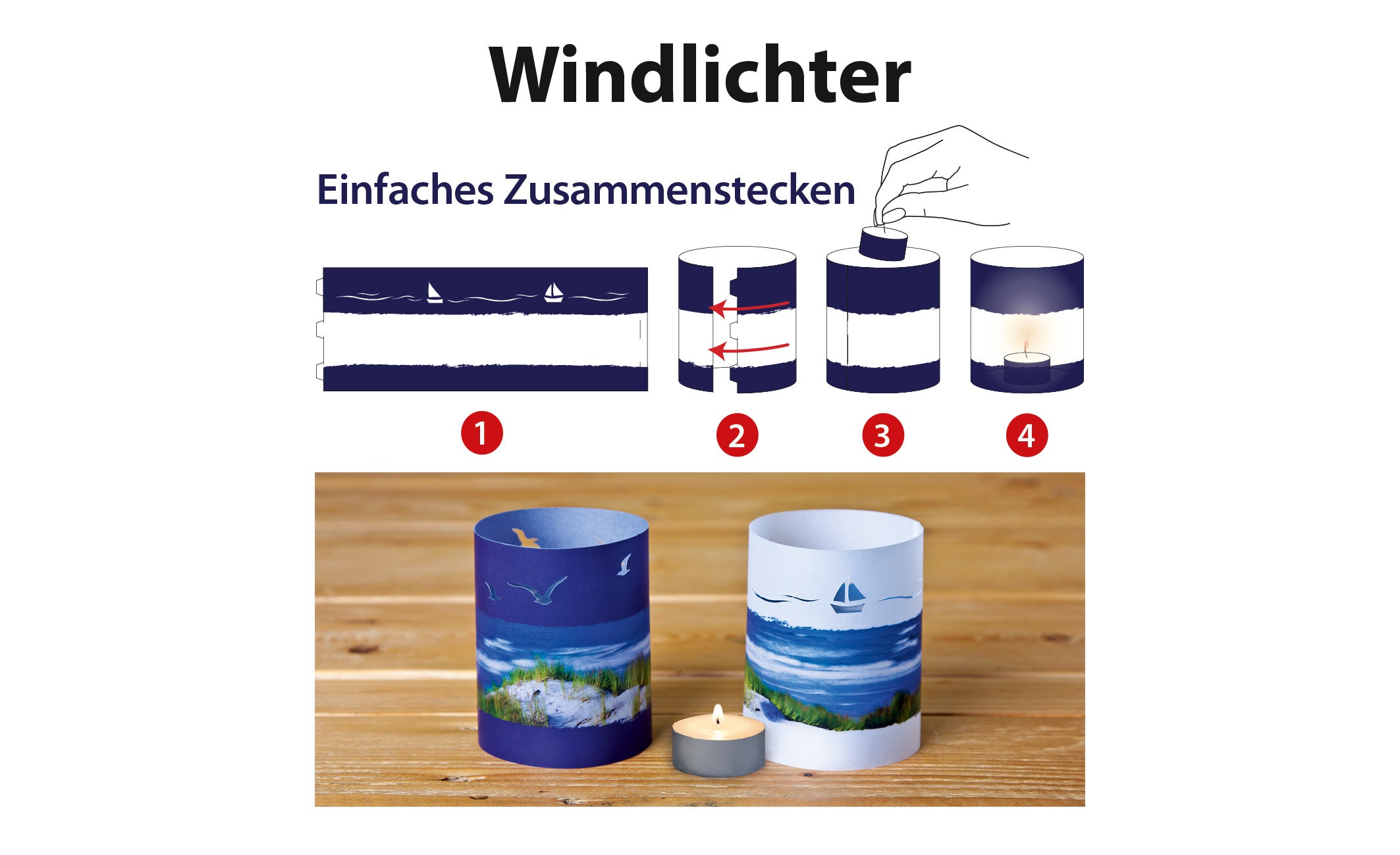 570016 - Windlicht Küste "Vielmotiv"