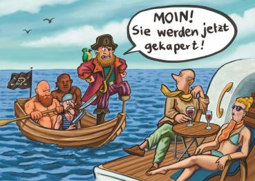 25027005 - Postkarte Küsten Cartoons "Piraten"